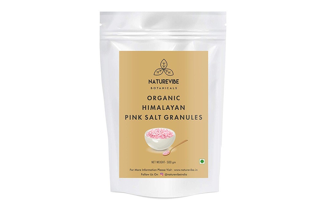 Naturevibe Botanicals Organic Himalayan Pink Salt Granules   Pack  500 grams